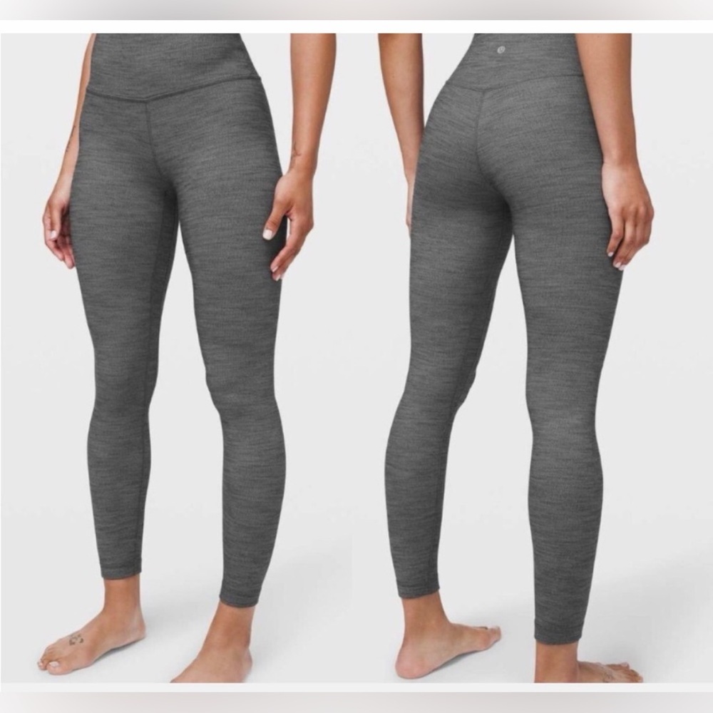 Lululemon Align Pant II leggings in a mini heathered herringbone black white 6
